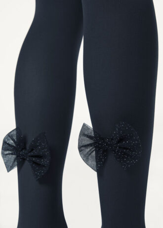 Tights för flickor med rosett