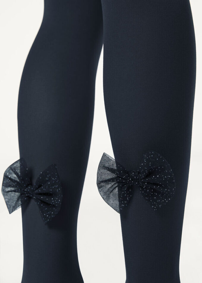 Tights för flickor med rosett