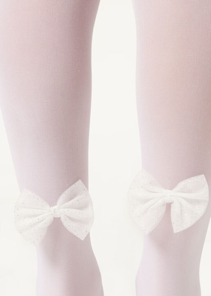 Tights för flickor med rosett Tights för flickor med rosett
