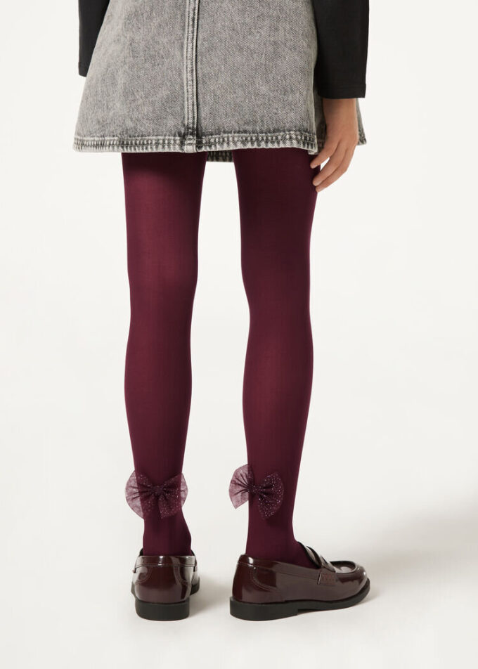 Tights för flickor med rosett Tights för flickor med rosett