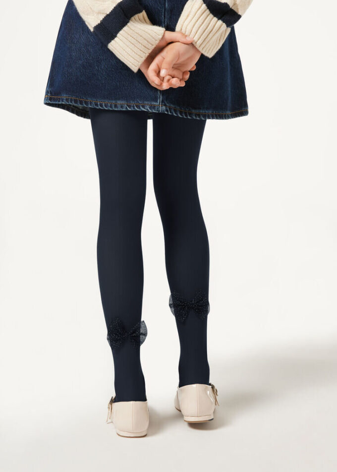 Tights för flickor med rosett