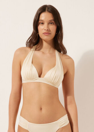 Triangeltopp med graderad vaddering, glansig satin Triangeltopp med graderad vaddering, glansig satin