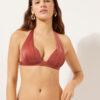 Triangeltopp med graderad vaddering, glansig satin Triangeltopp med graderad vaddering, glansig satin
