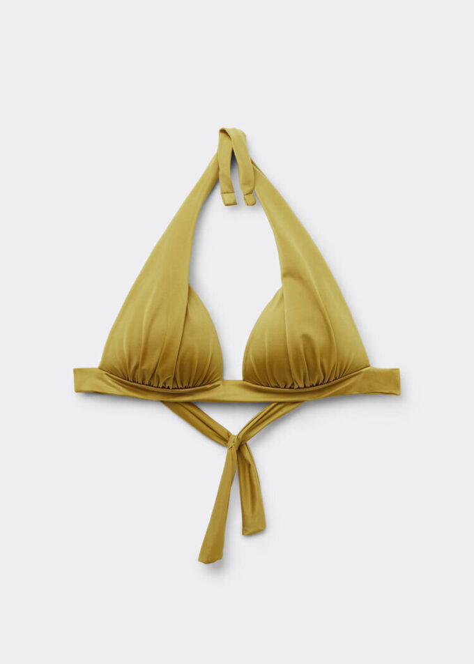 Triangeltopp med graderad vaddering, glansig satin Triangeltopp med graderad vaddering, glansig satin