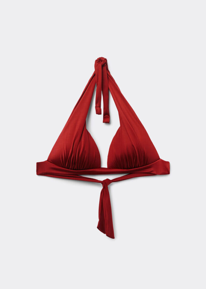 Triangeltopp med graderad vaddering, glansig satin Triangeltopp med graderad vaddering, glansig satin