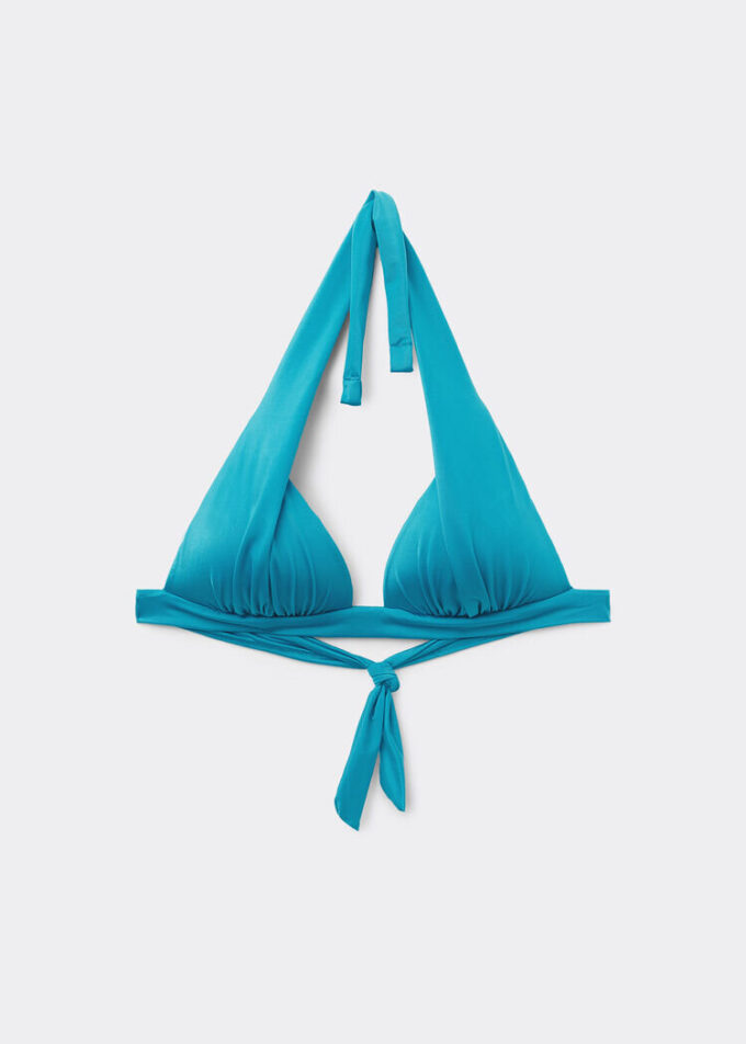 Triangeltopp med graderad vaddering, glansig satin Triangeltopp med graderad vaddering, glansig satin
