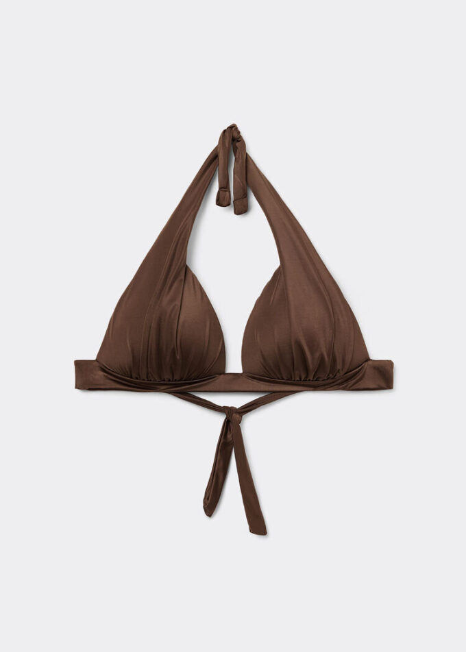 Triangeltopp med graderad vaddering, glansig satin Triangeltopp med graderad vaddering, glansig satin