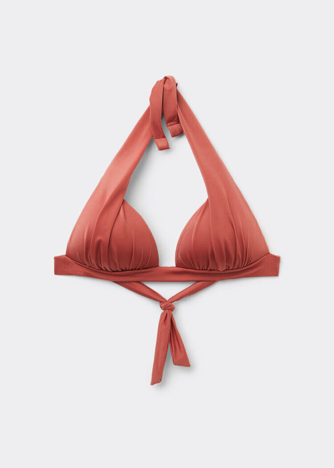 Triangeltopp med graderad vaddering, glansig satin Triangeltopp med graderad vaddering, glansig satin