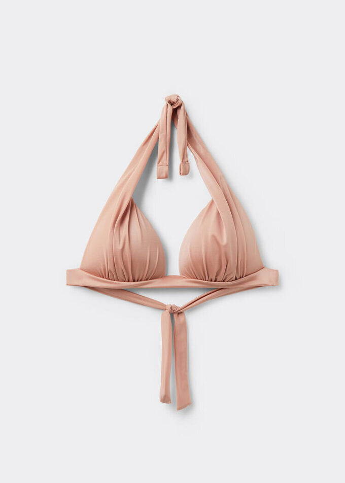 Triangeltopp med graderad vaddering, glansig satin Triangeltopp med graderad vaddering, glansig satin