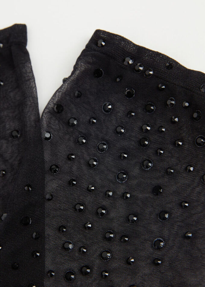 Tunna korta strumpor med strass Tunna korta strumpor med strass