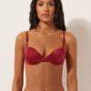 Vadderad Push-up-bikinitopp i glänsande satin Vadderad Push-up-bikinitopp i glänsande satin
