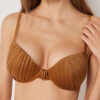 Vadderad Push-up-bikinitopp i glänsande satin Vadderad Push-up-bikinitopp i glänsande satin