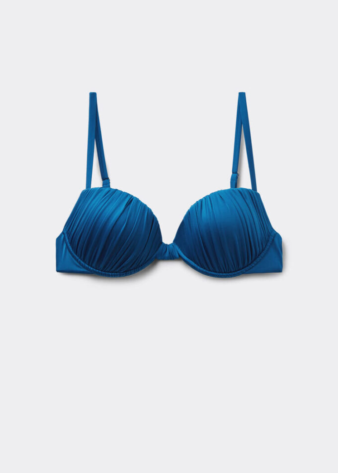 Vadderad Push-up-bikinitopp i glänsande satin Vadderad Push-up-bikinitopp i glänsande satin