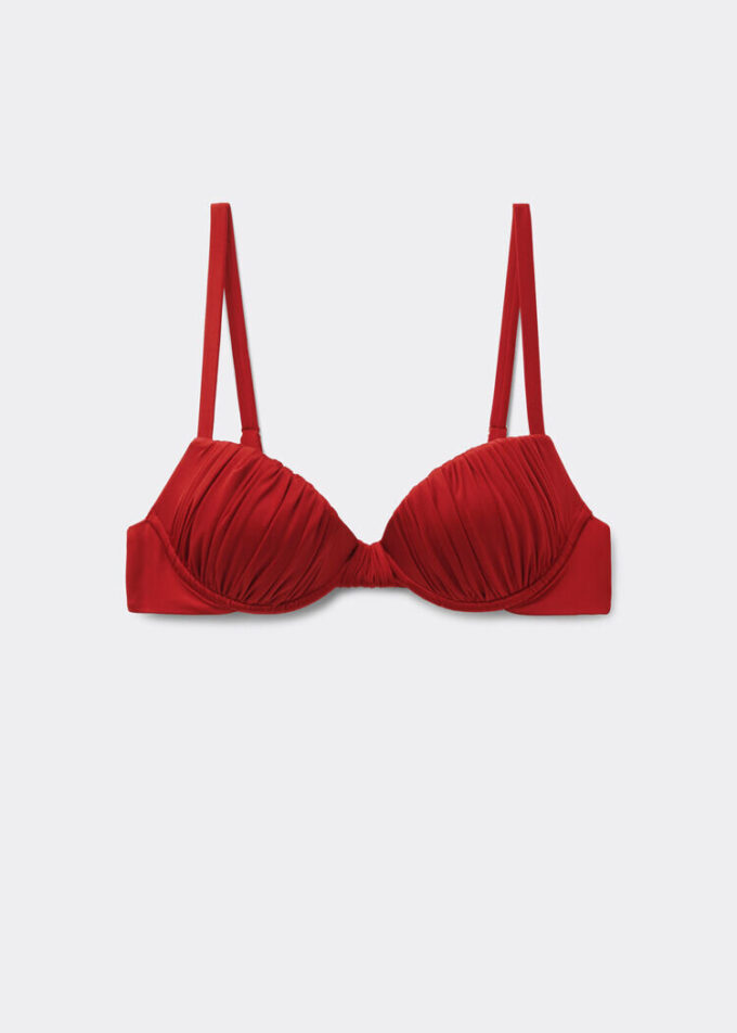 Vadderad Push-up-bikinitopp i glänsande satin Vadderad Push-up-bikinitopp i glänsande satin